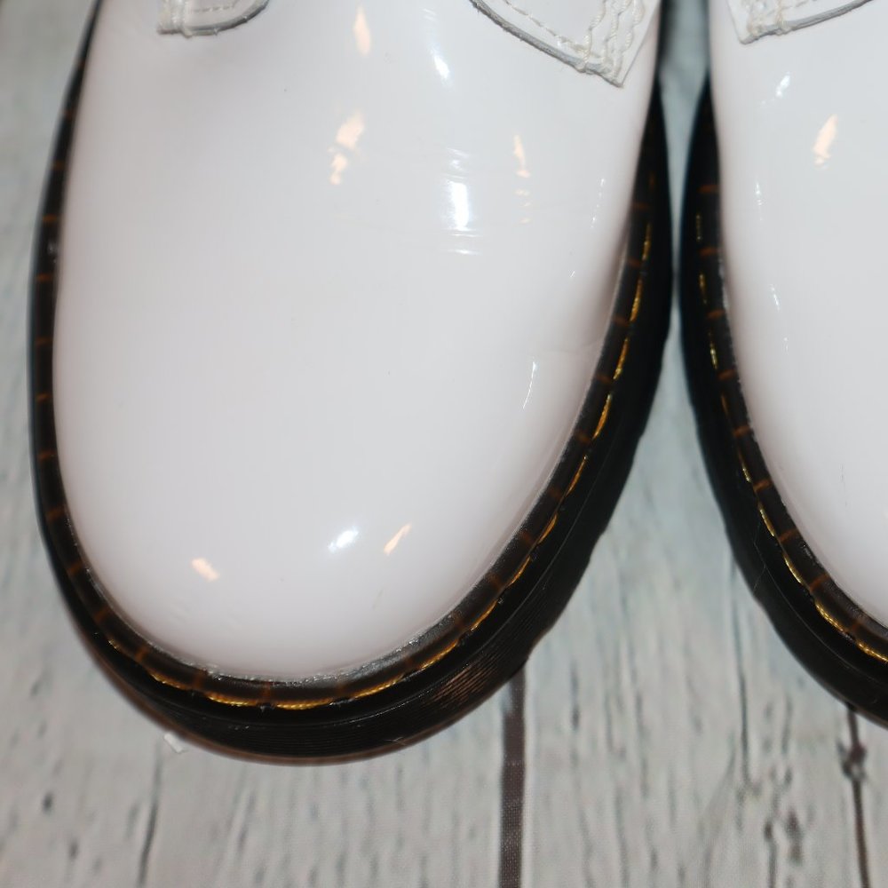 Dr. Martens Zavala White Patent Leather 8-Eye Combat Boots Women's Size 8 - Picture 5 of 13